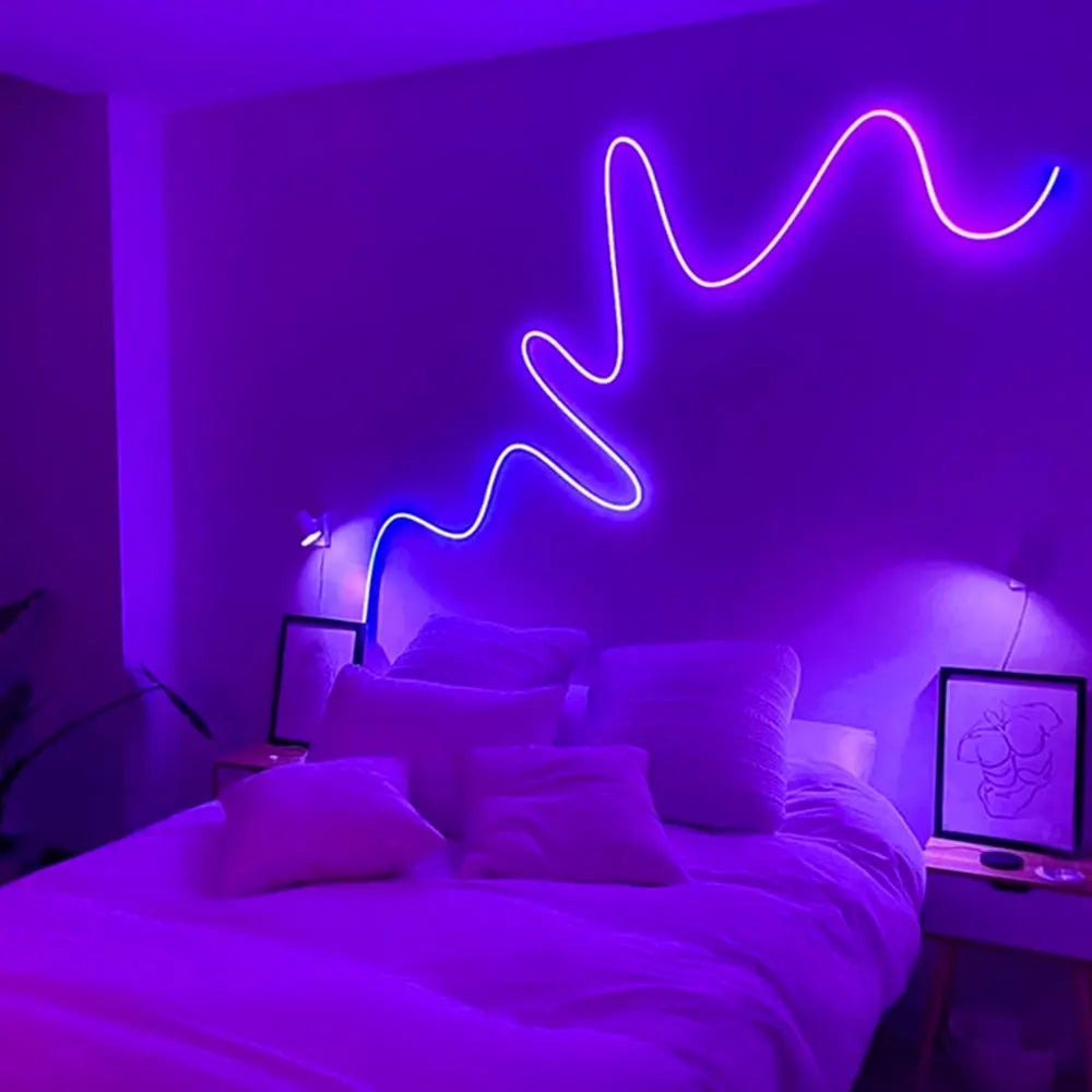 NeoGlow RGB LED Rope Lights – Music Sync Flexible LED Ribbon with Remote & USB Power