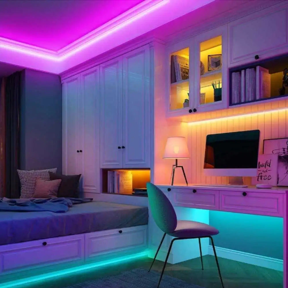 NeoGlow RGB LED Rope Lights – Music Sync Flexible LED Ribbon with Remote & USB Power