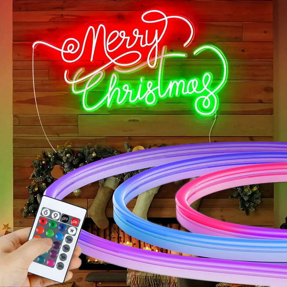 NeoGlow RGB LED Rope Lights – Music Sync Flexible LED Ribbon with Remote & USB Power