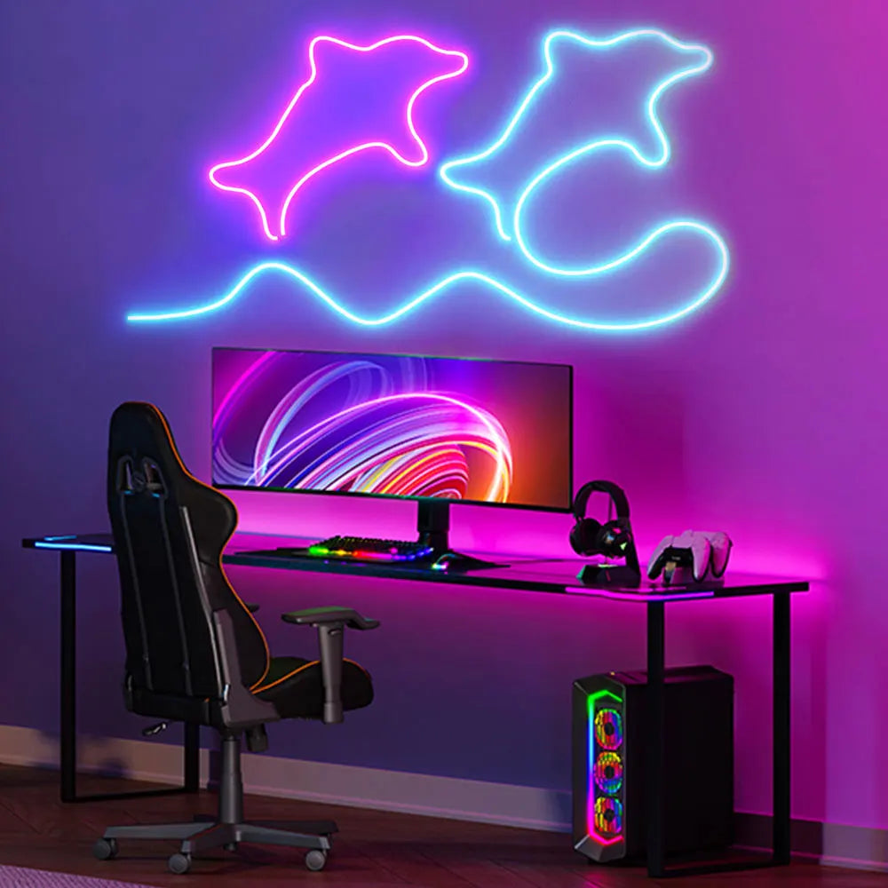 NeoGlow RGB LED Rope Lights – Music Sync Flexible LED Ribbon with Remote & USB Power