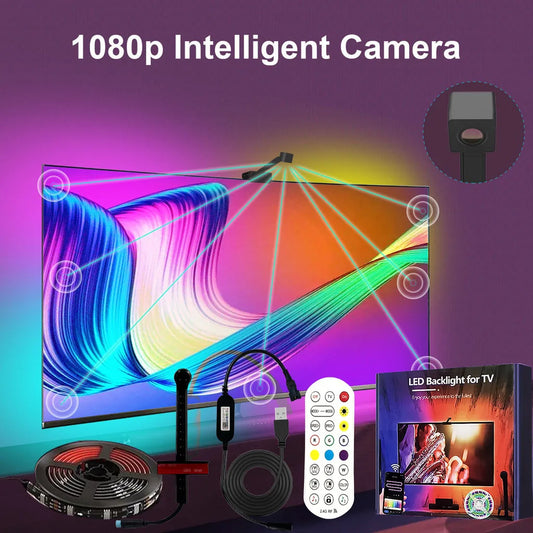 AuraFrame RGBIC TV Backlight Strip – Smart App Control LED Lights for Immersive Screen Experience