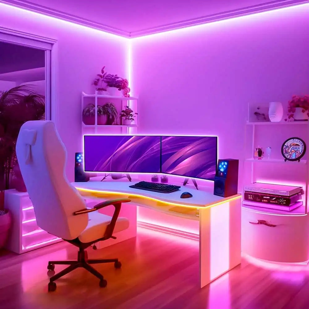NeoGlow RGB LED Rope Lights – Music Sync Flexible LED Ribbon with Remote & USB Power