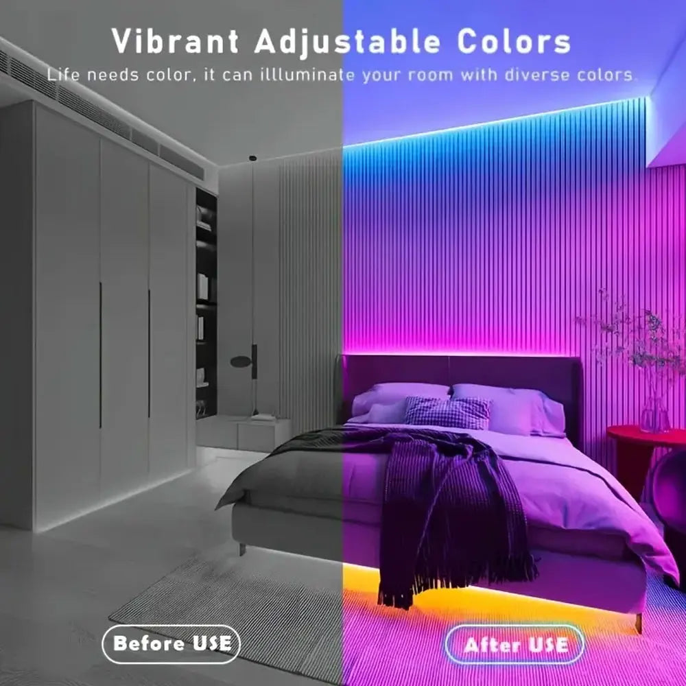 NeoGlow RGB LED Rope Lights – Music Sync Flexible LED Ribbon with Remote & USB Power