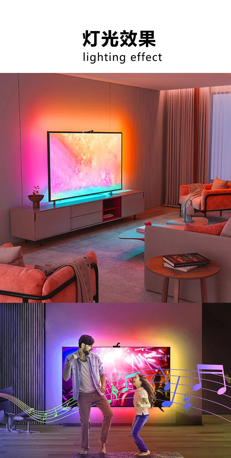 AuraFrame RGBIC TV Backlight Strip – Smart App Control LED Lights for Immersive Screen Experience