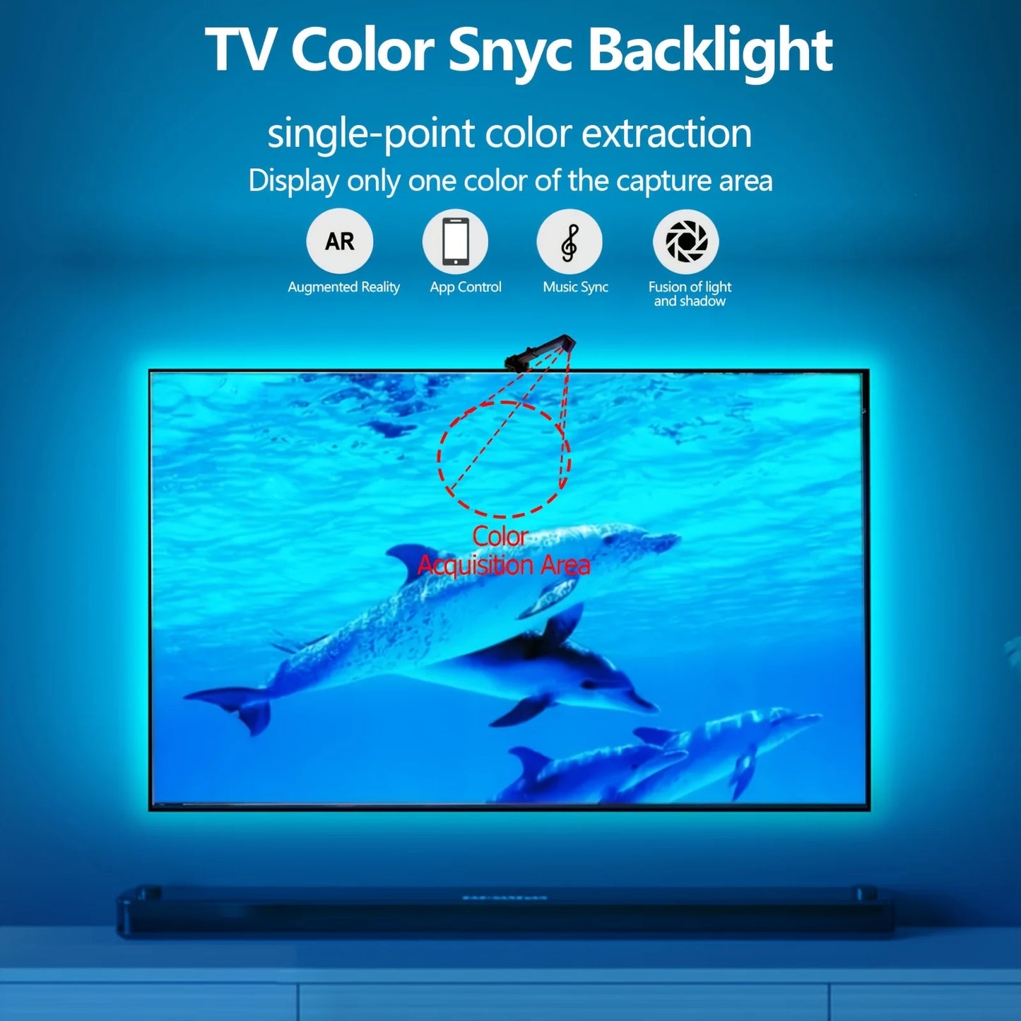 AuraFrame RGBIC TV Backlight Strip – Smart App Control LED Lights for Immersive Screen Experience