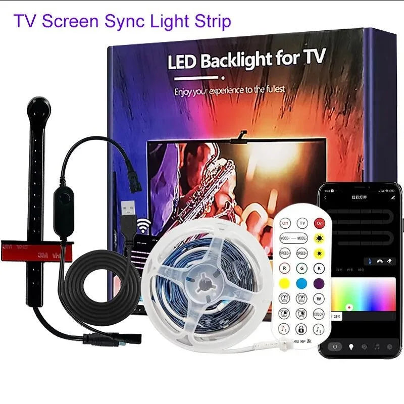 AuraFrame RGBIC TV Backlight Strip – Smart App Control LED Lights for Immersive Screen Experience